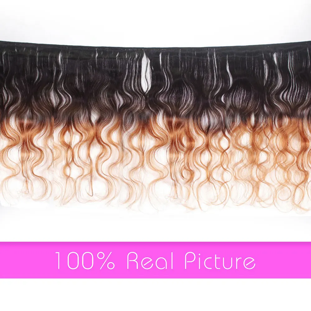 Волнистые пряди 8 &quot-28&quot смешанные 3/4 шт. Реми Ombre 1b/4/30 100% натуральные кудрявые