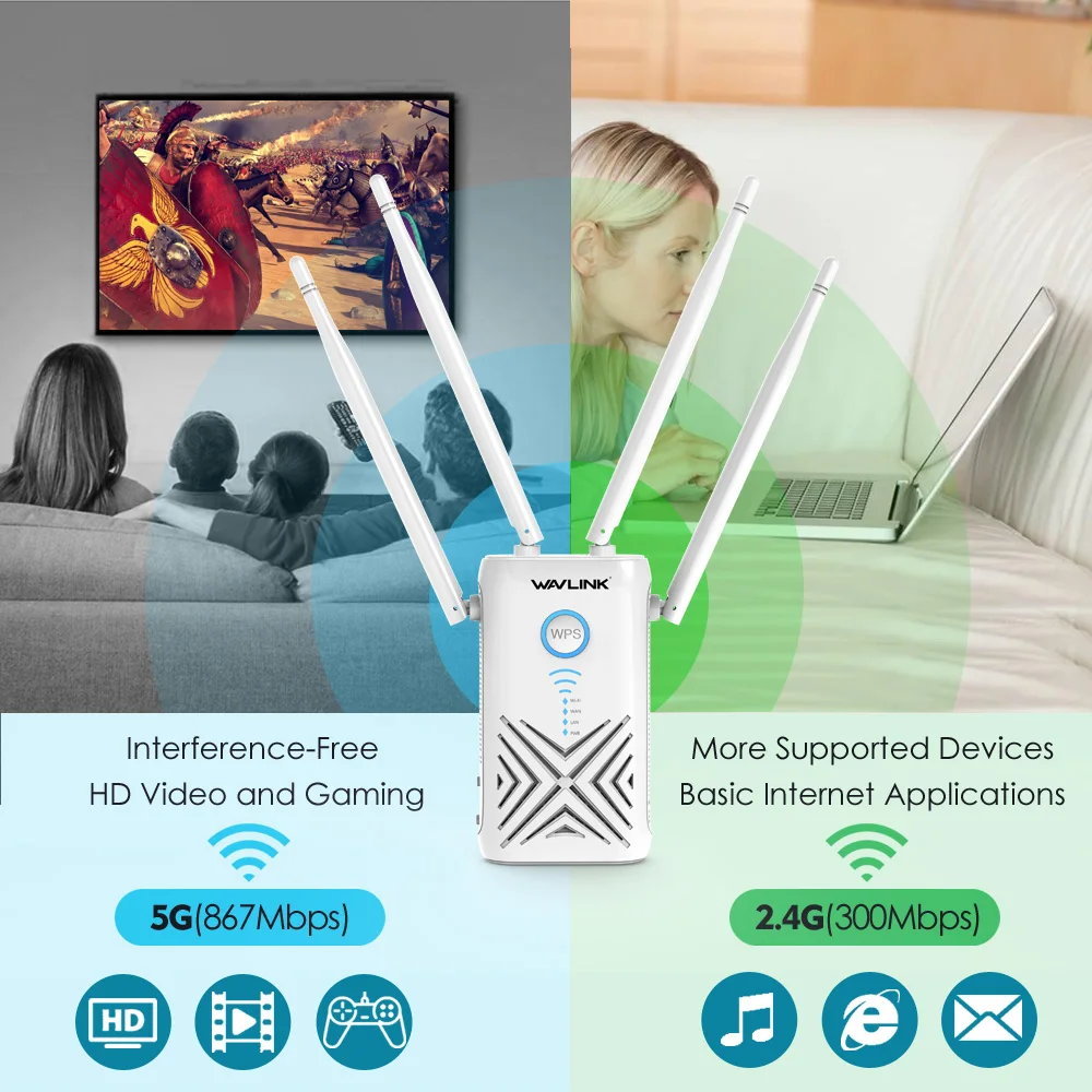 5 ГГц Wi fi ретранслятор беспроводной WiFi удлинитель 1200 Мбит/с усилитель Wifi большой