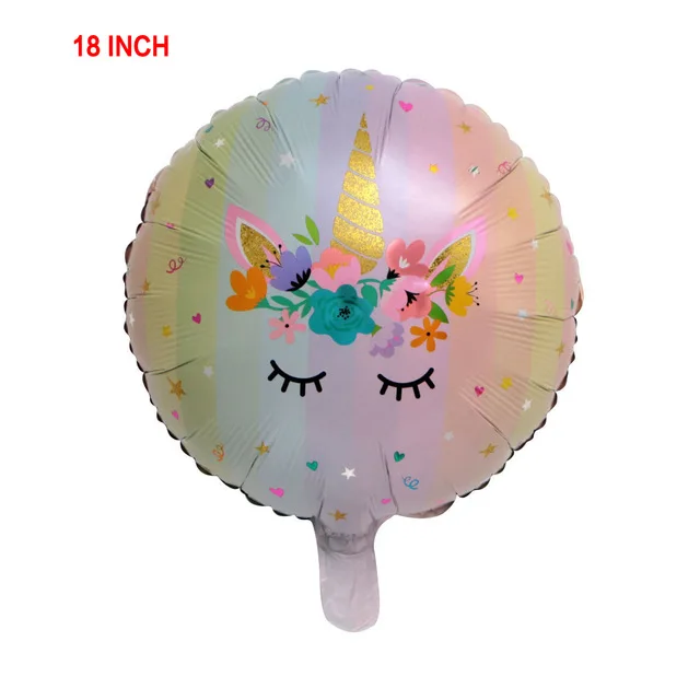 

1PC 18 Inch Happy Birthday Unicorn Balloon Round Aluminum Foil Helium Balloons Unicorn Party Wedding Birthday Decoration Globos