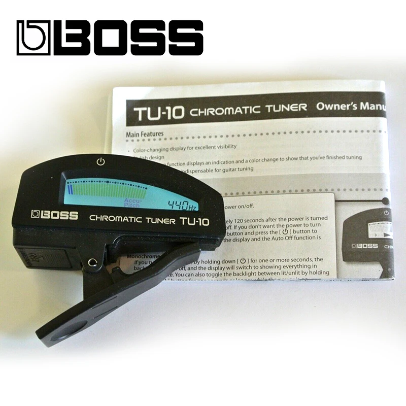 BOSS TU-10-BK Clip-On Цвет Дисплей хроматические инструмент тюнер бас-гитары | Спорт и