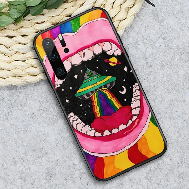 

alien space Aesthetics Cartoon luxury design Phone Case For Huawei honor Mate P 10 20 30 40 i 9 8 pro x Lite smart 2019 nova 5t