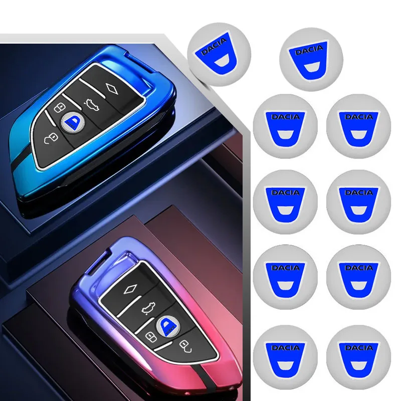 

10pcs Car Key Badge Logo Remote Key Car Decorative Stickers for Dacia Logan Duster2018 2019 2020Cover Remote Fob Car Accessories