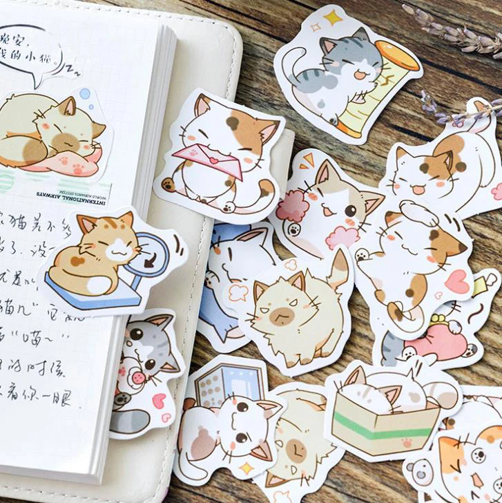 45 шт./упак. животное My Cat Мини Бумага клей Стикеры украшения DIY дневник в стиле Скрапбукинг печать этикеток Стикеры s канцелярских принадлежностей