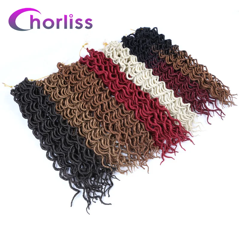 Faux Locs Curly на крючках косички волосы с эффектом деграде (переход от синтетические