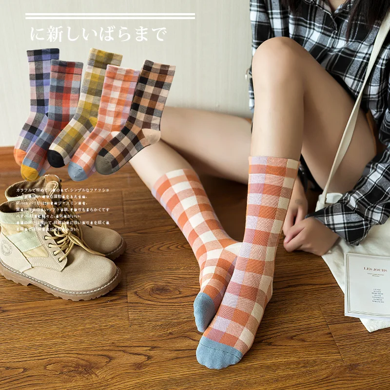 

Новинка Осень-зима 2021, женские носки, модные хлопковые маленькие квадратные корейские женские носки