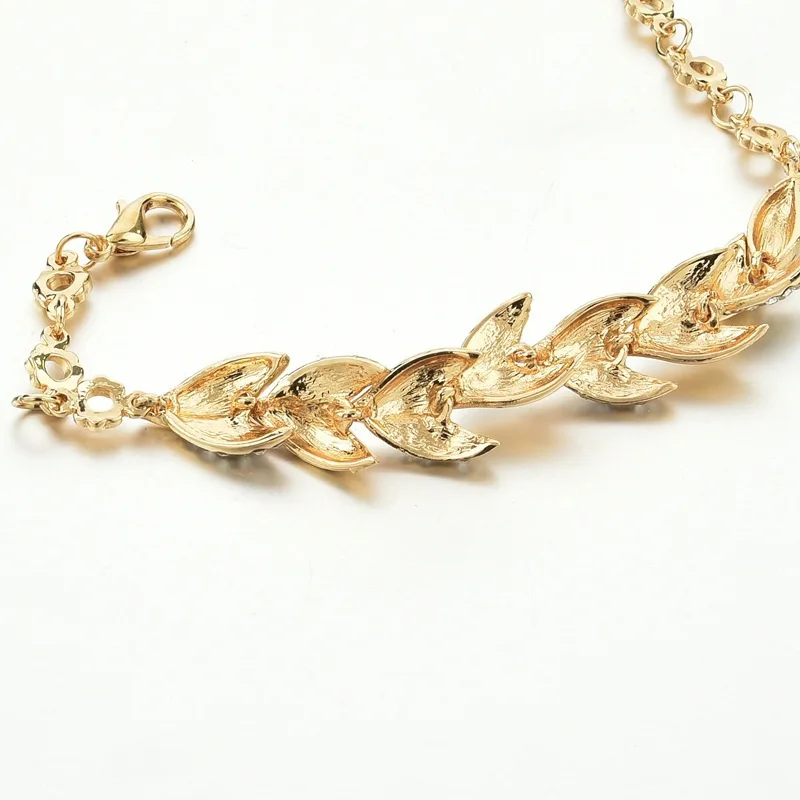 Модные ювелирные изделия золотой цвет плетеный лист браслеты и роскошные