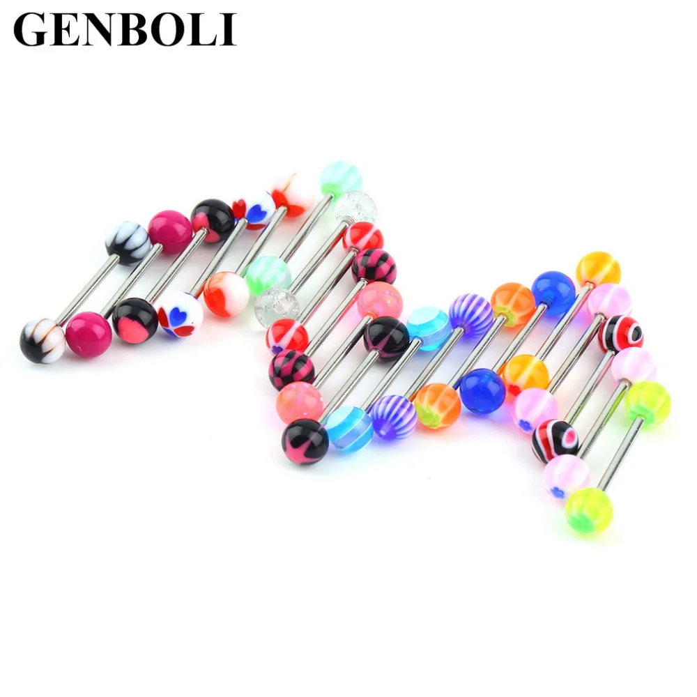 20 шт./лот ювелирные изделия кольцо-пирсинг в язык шпильки Штанга Кольцо |