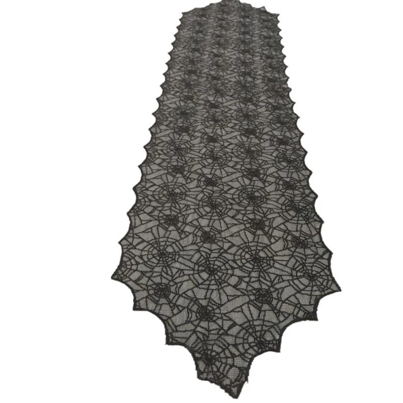 

Halloween Decorations Set Halloween Tablecloth Black Lace Cobweb Table Cover Fireplace Mantel Scarf for Halloween Party