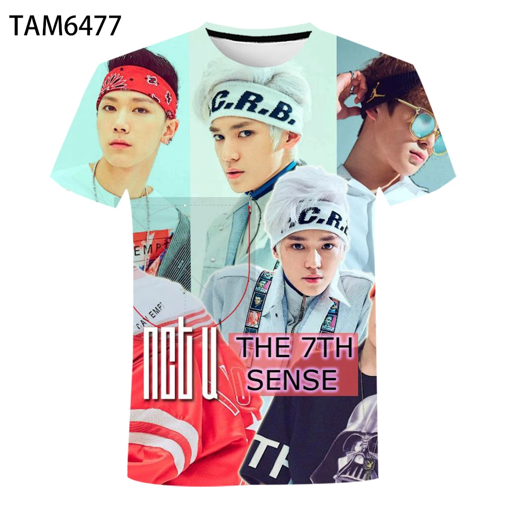 Новая модная футболка NCT Group3D с принтом для мужчин и женщин Спортивная отдыха