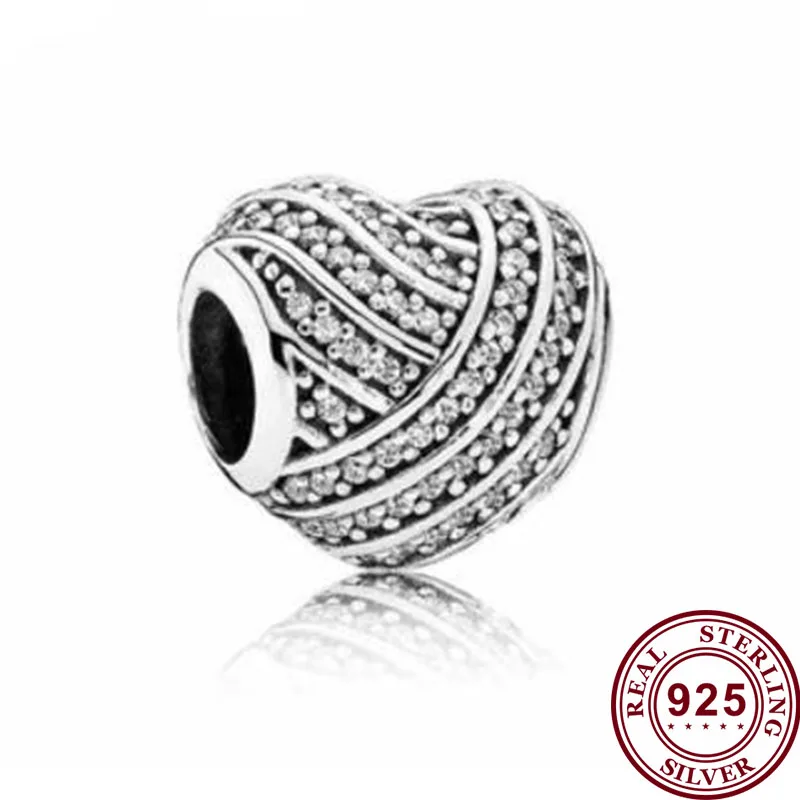 

Бусина из серебра 100% пробы с кристаллами, подходит для браслетов и ожерелий Pandora