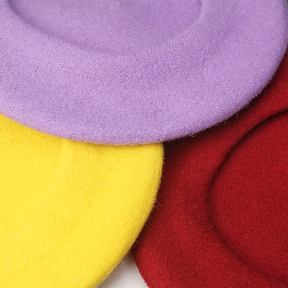 Женский берет GOUTER теплая шерстяная Зимняя Шапка бини винтажный простой