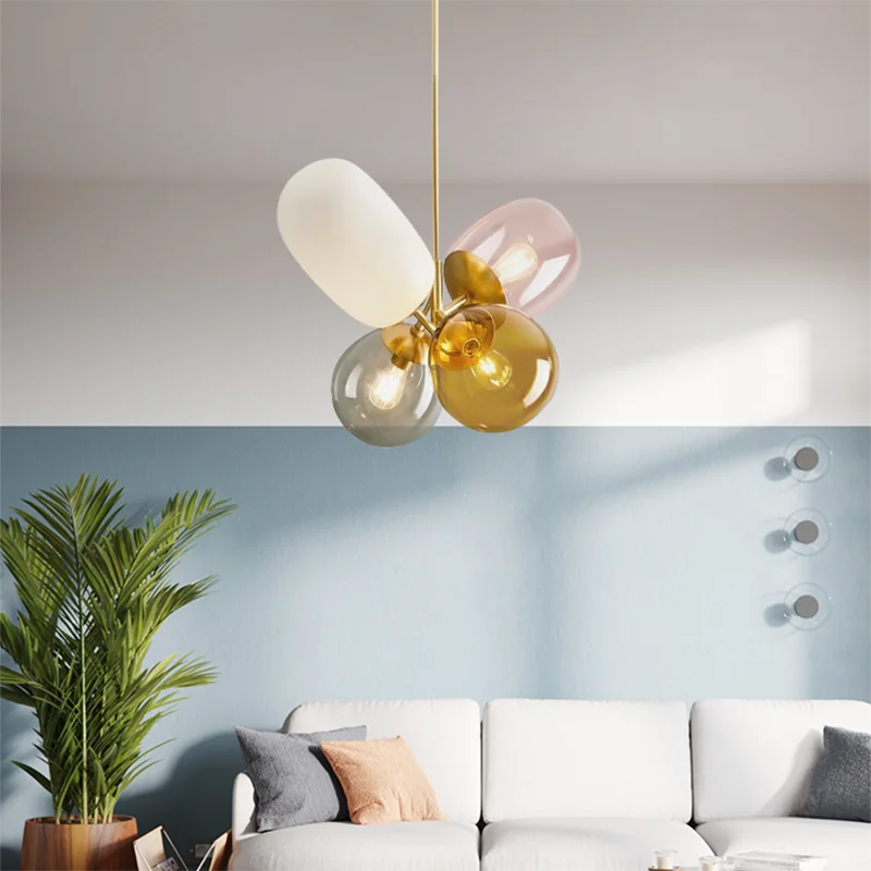 

Nordic Colorful balloon Glass LED Pendant Lights Lovely Children Room Bedroom Dining Room Hanging Lamps Lighting Luminaire decor