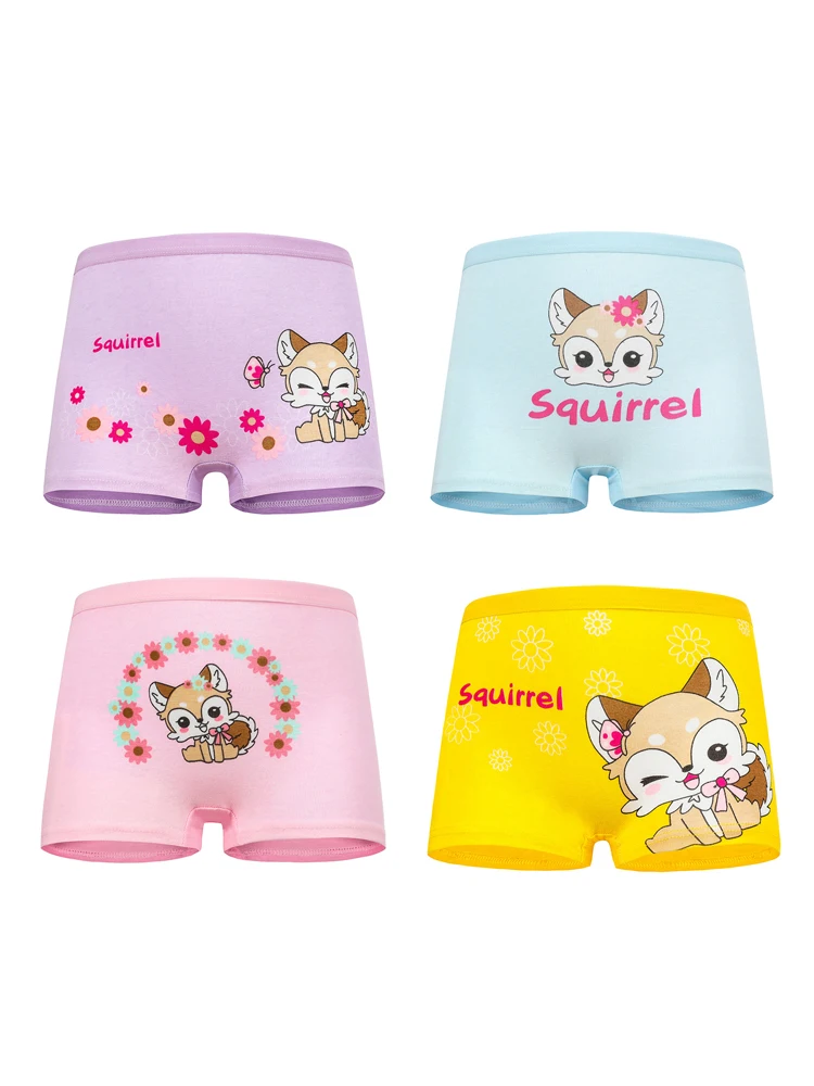 4 шт./Лот Новый дизайн нижнее белье для девочек хлопковые дышащие детские трусы