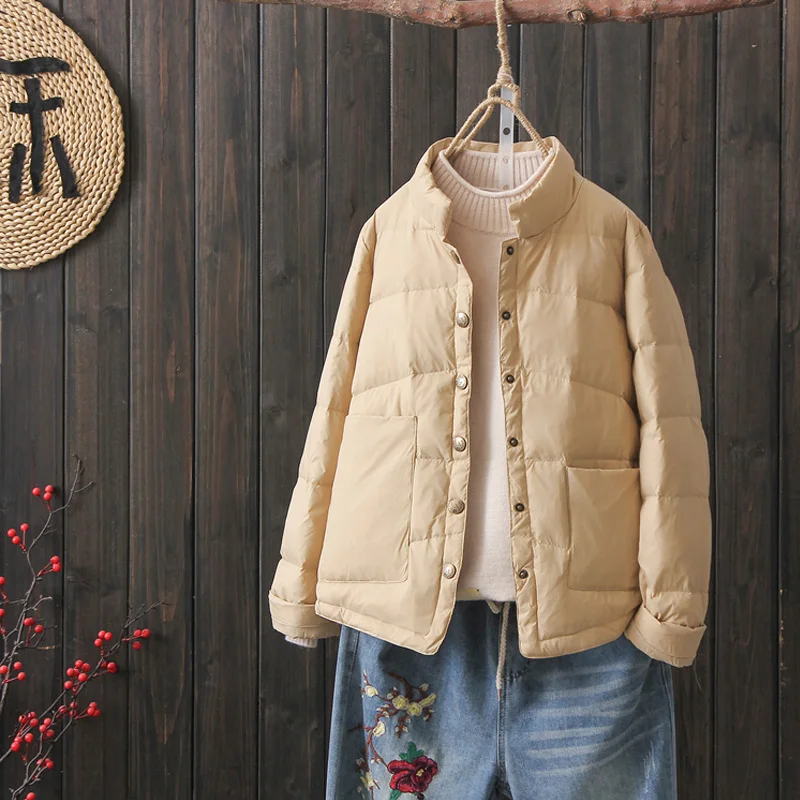 

New 2020 Winter Womens Down Jackets Short Ultra Light White Duck Down Coat Puffer Jacket Female Thin Down Jacket Autumn Parkas
