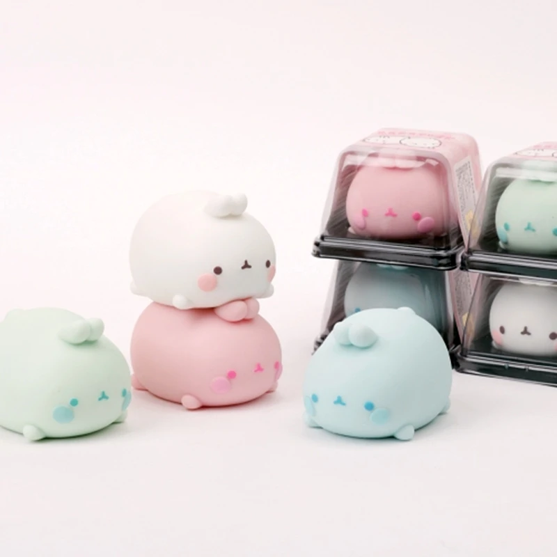 

MOLANG Cute Rabbit Soft Rubber Doll Decompression Toys Stress Relief Toy Squeeze Figures Action Kawaii Birthday Gift Mini Model