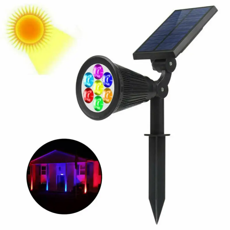 

Honhill Solar Powered/7LED Solar Lamp Outdoors IP65 Waterproof High RGB With Multi-Color For Garden Decoration Integrated