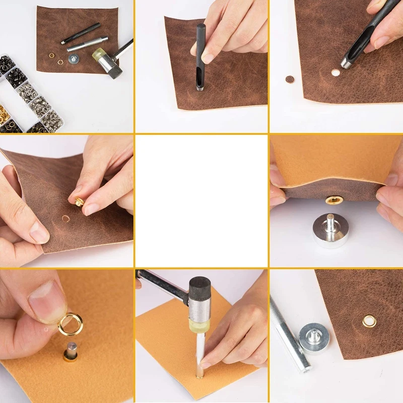 Люверсы с люверсами Комплект прокладок 400 комплектов люверсов 3 установочными