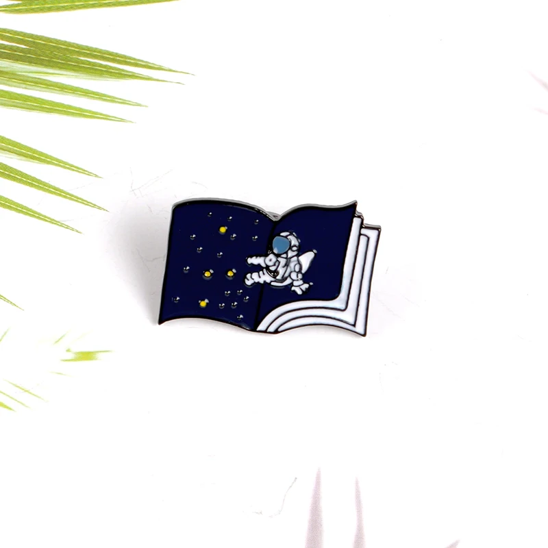 Изучающая Вселенная брошь в виде книги эмалированная булавка Звездное