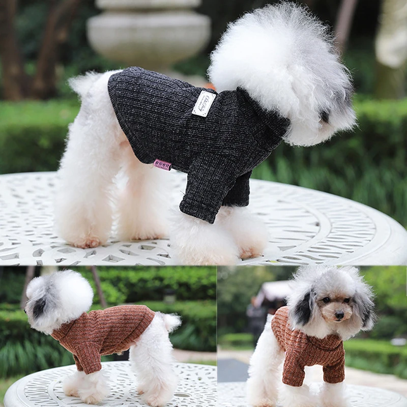 

New Warm Dog Cat Turtleneck Knitted Pet Puppy Winter Clothing Costume Coat For Small Dogs Kitten Chihuahua French bulldog Pug
