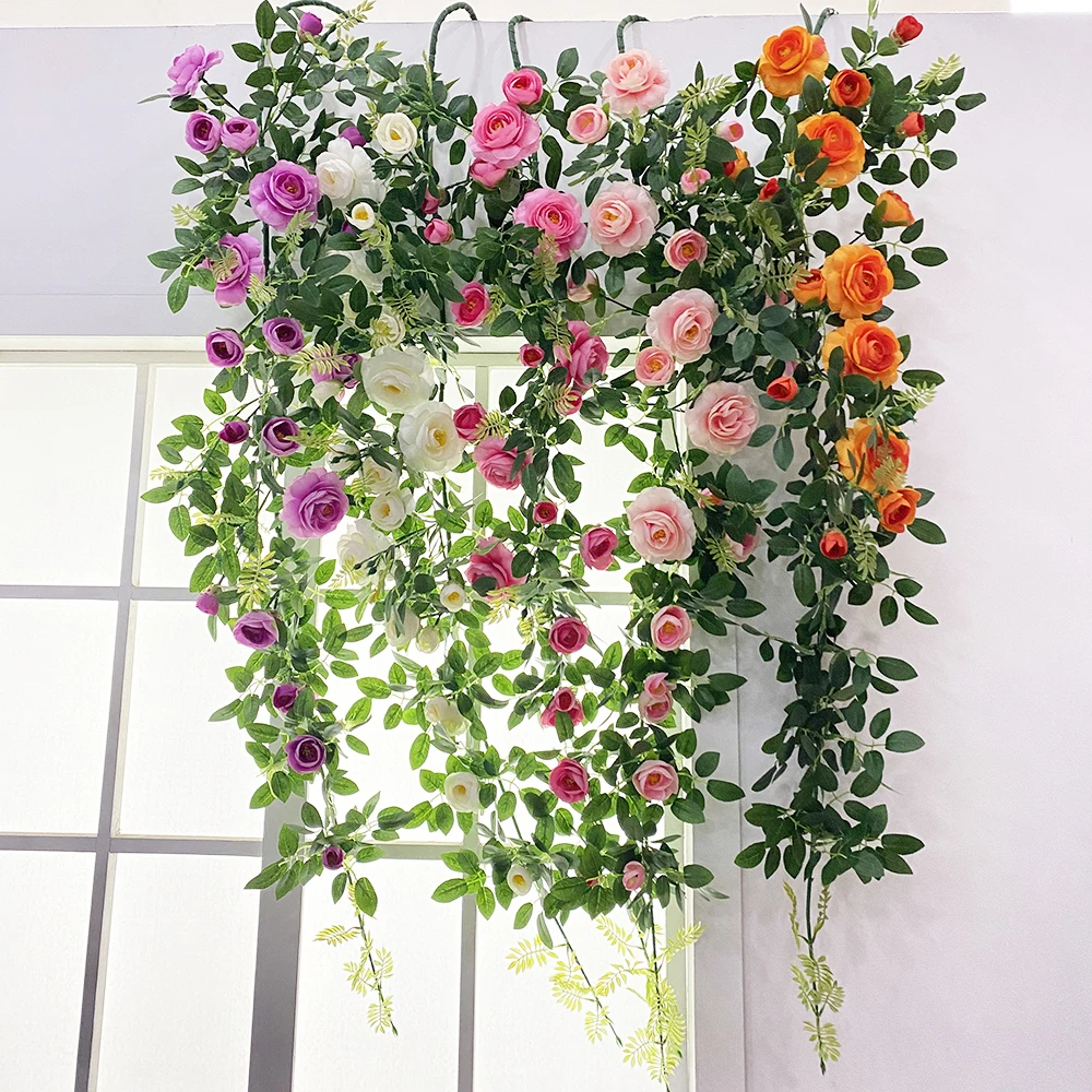 

Искусственные розовые лозы, гирлянды в виде искусственных цветов, винтажная Камелия, Висячие растения для свадьбы, арочные двери, вечерние ...