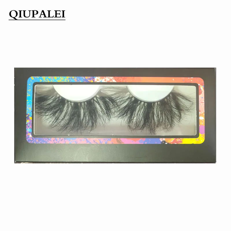 

QIUPALEI Hand Made 20-25mm Fluffy Mink Lashes Bulk Wispy Natural Eyelahes Hight Quality Long 3D Mink Lashes Wholesale Makeup