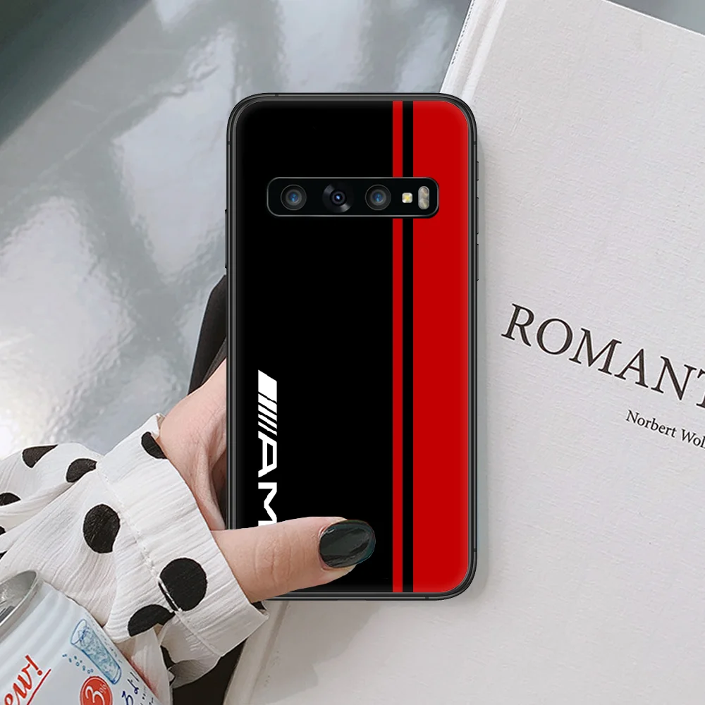 

AMGs Luxury Fashion Sport Car Phone Case For Samsung Galaxy Note S 8 9 10 20 Plus E Lite Uitra black Shell Fashion Waterproof