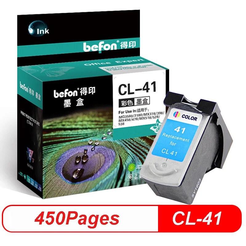 Befon PG40 CL41 Восстановленный картридж для чернил PG 40 41 совместимый с iP1600 iP1200 iP1900 MP140