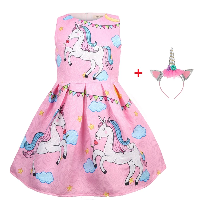 Unicorn Baby Girls Dress for Kids Children Party cosplay Clothes kids Princess Costume unicornio dress little pony toy headband | Детская