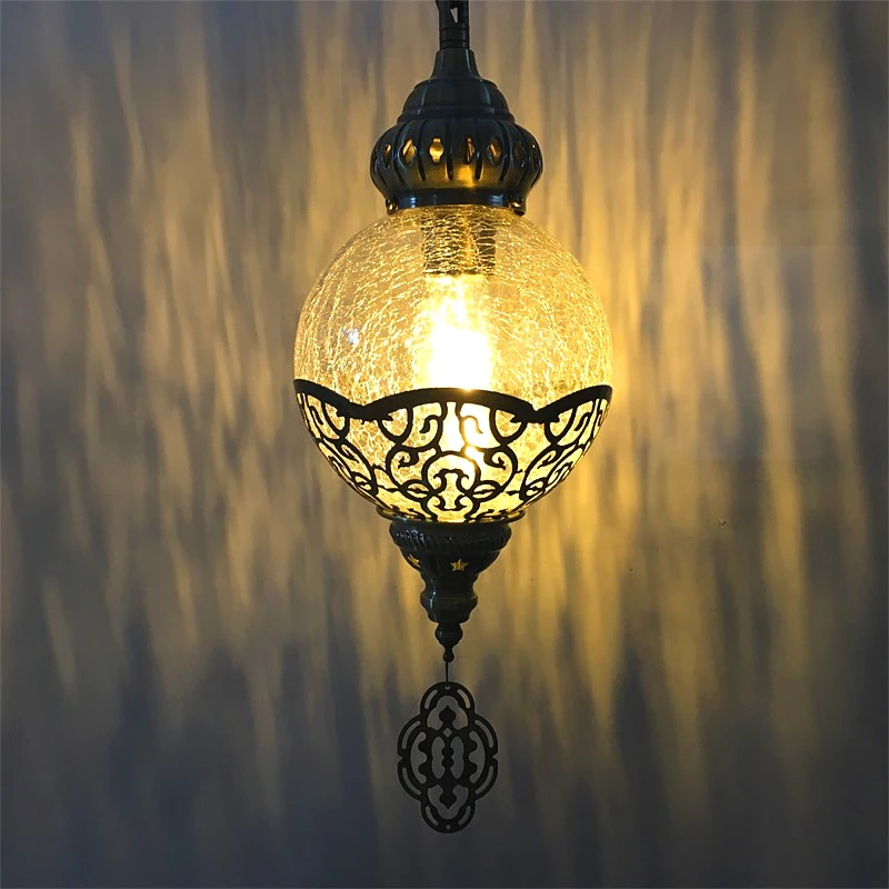 Pendant Lamp Vintage Turkey Romantic Olive Luminaria Pendente Moderna Pendant Light Fixture E27 Glass Indoor Lamps