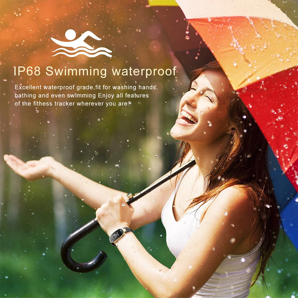 Модные Фитнес Смарт часы браслет для женщин IP68 Водонепроницаемый Bluetooth монитор