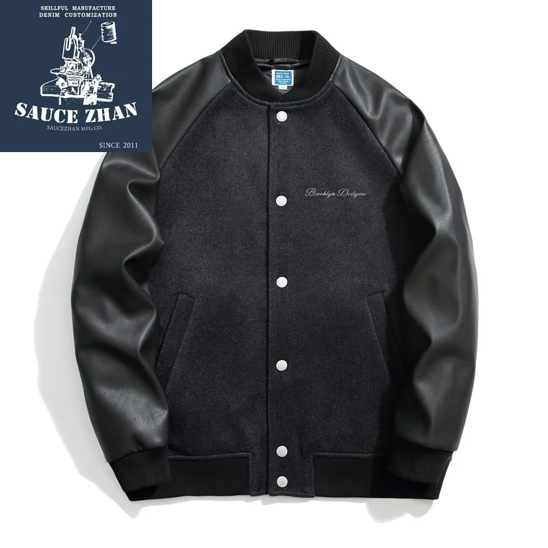 Мужская бейсбольная куртка SauceZhan шерстяная пальто и куртки для осени 2018|Мужские