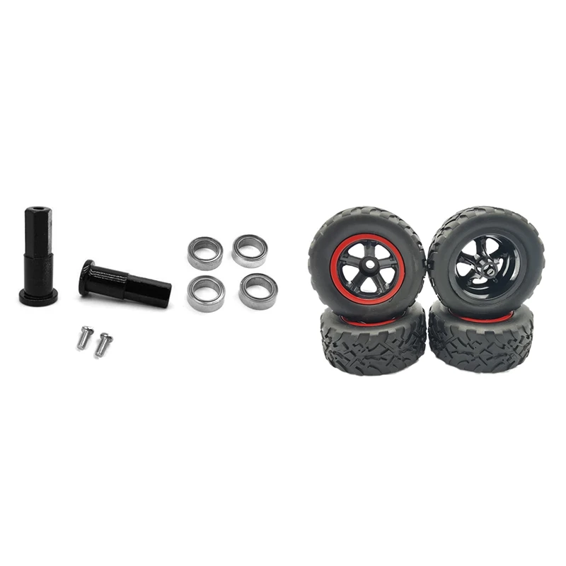 

5 мм металлический комбайнер ступицы колеса шестигранный адаптер с подшипниками аксессуары с 4 шт. резиновых шин колесные обновленные аксес...