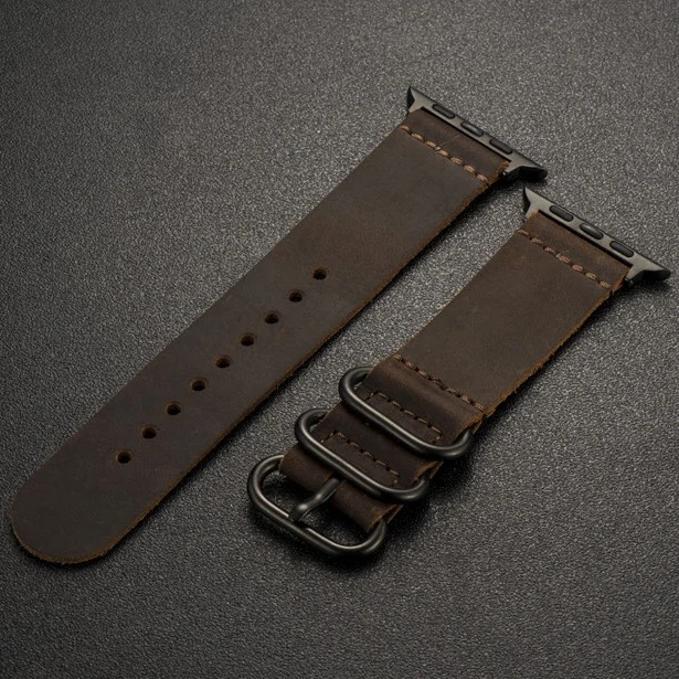 Fo Apple Watch Strap High Quality Leather Strap Men for Series 7 1 2 3 4 5 6 SE 44mm 40mm WatchBand 45mm 41mm 38mm 42mm