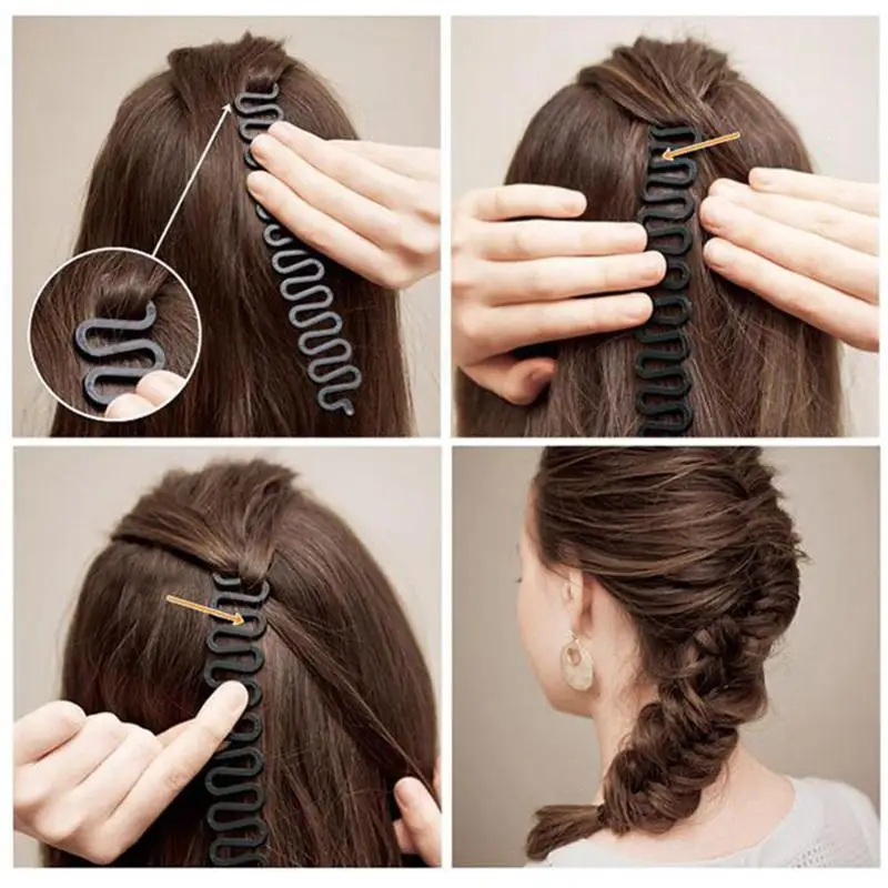 

1pc Hair Braid Maker Styling Clip PP Tool Black Bun Hair Accessories Easy Operate Hair Styling Tools Hair Braid Accessories