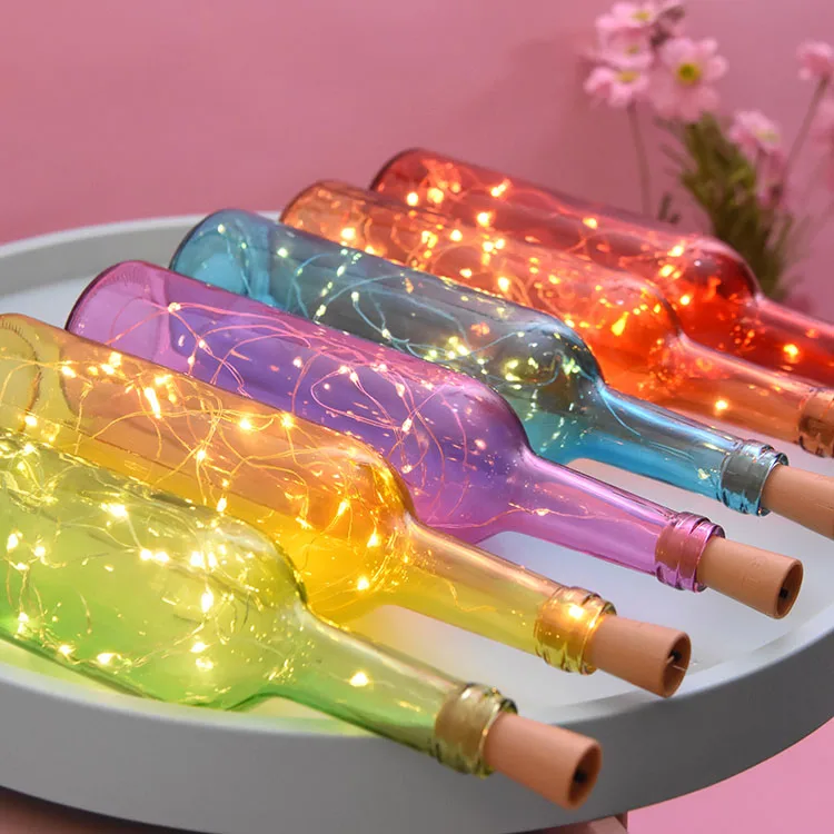 

Battery Powered Garland Wine Bottle Lights with Cork 2M 20 LED Copper Wire Colorful Fairy Lights String for Party Wedding Decor