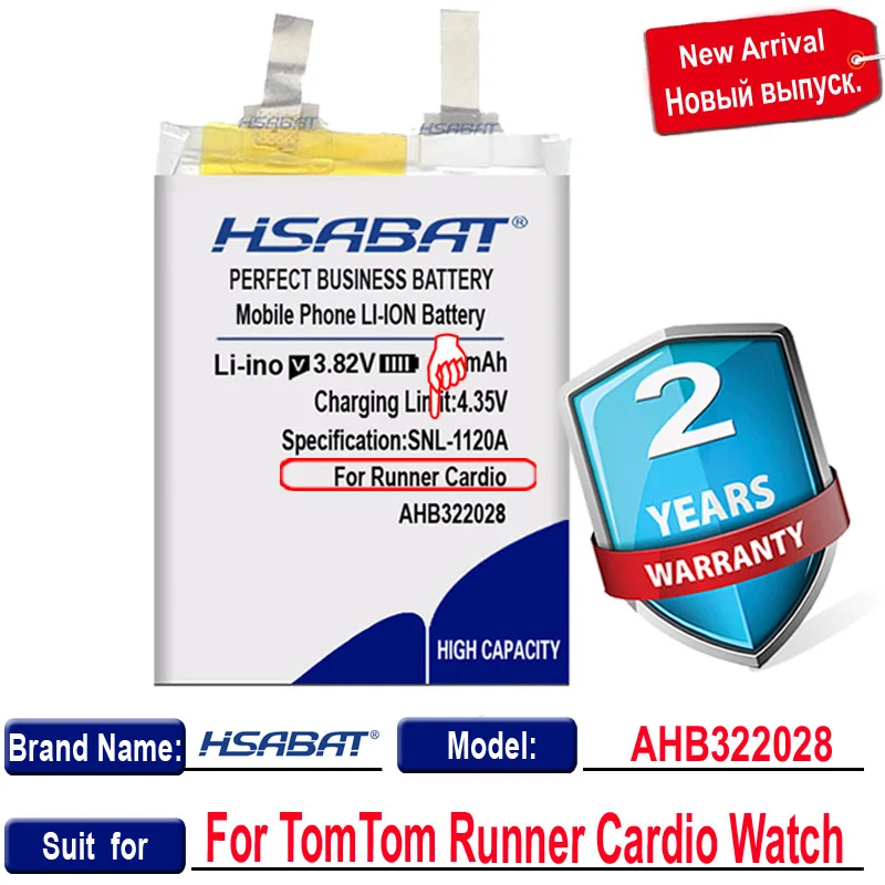 HSABAT AHB322028 400mAh батарея наивысшей емкости для TomTom Runner кардио часы батареи |