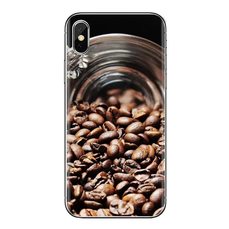 Transparent TPU Skin Cover For Samsung Galaxy J1 J2 J3 J4 J5 J6 J7 J8 Plus 2018 Prime 2015 2016 2017 Food Wallpaper Coffee beans |