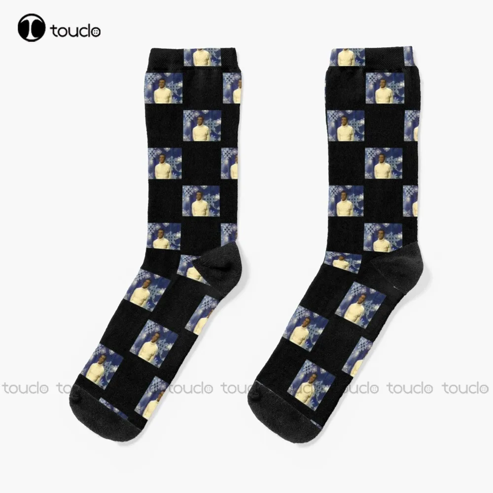 

Johnny Mathis Singing Winter Wonderland Socks Mens Black Socks Personalized Custom Unisex Adult Teen Youth Socks Christmas Gift