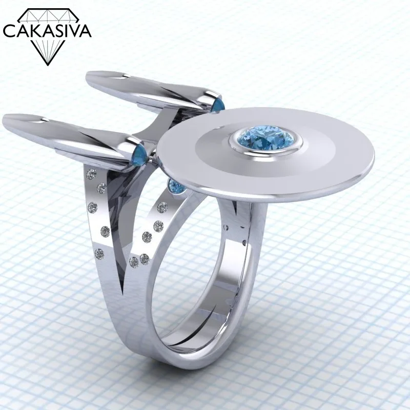 

Женское кольцо из серебра 925 пробы с синим цирконием