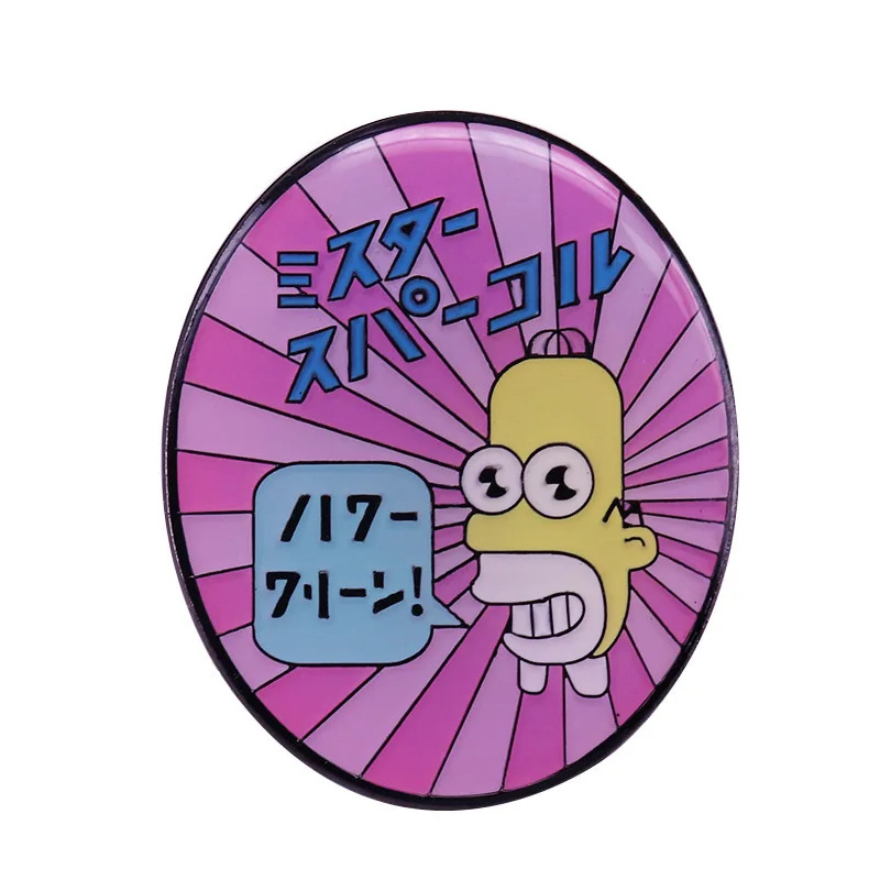 

Funny Anime Enamel Pins Cute Simpsons Spark Fault Brooches Fashion Metal Pin Badges Backpack Accessories Jewelry