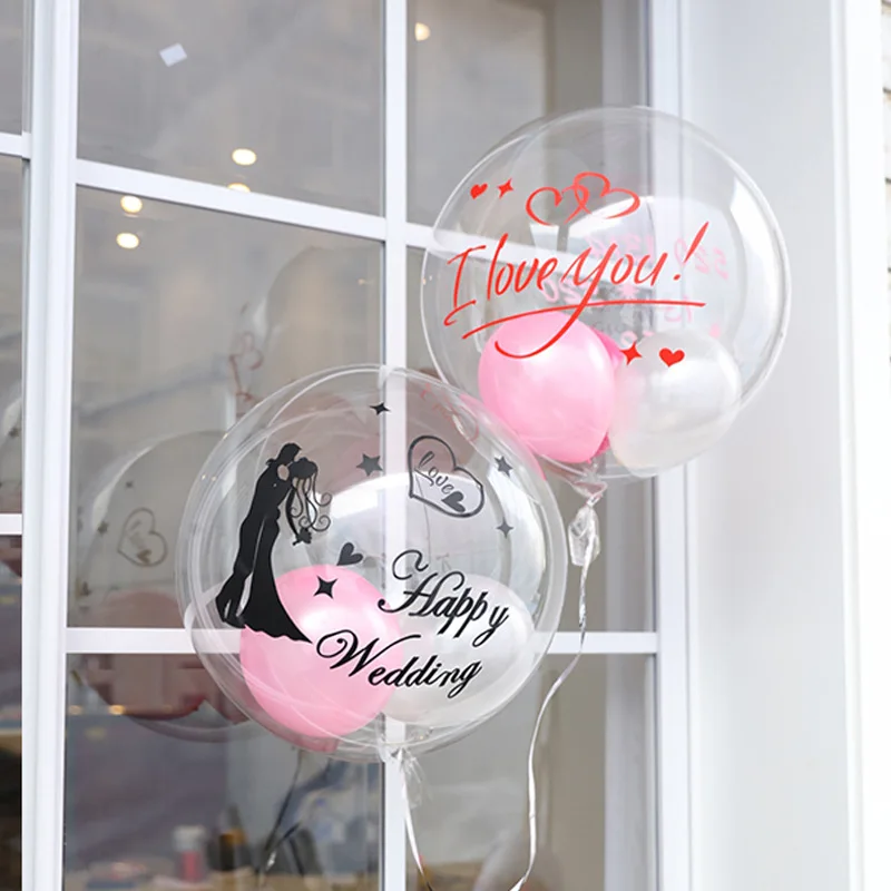 ПВХ наклейка для воздушных шаров с надписью Счастливая свадьба Я тебя люблю