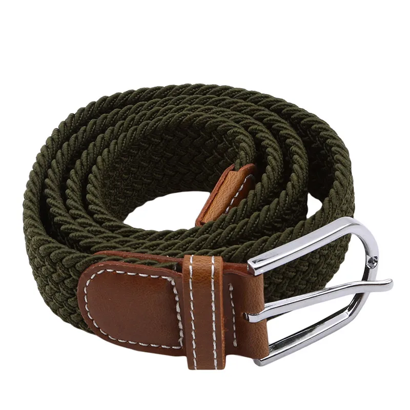 

Multi-color Optional High Quality Woven Elastic Canvas Belt For Ladies Knit Casual Pants Belt For Adult