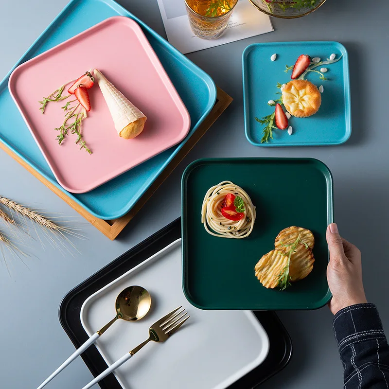 Nordic матовый квадратном каблуке в западном стиле блюда для бифштекса пластины