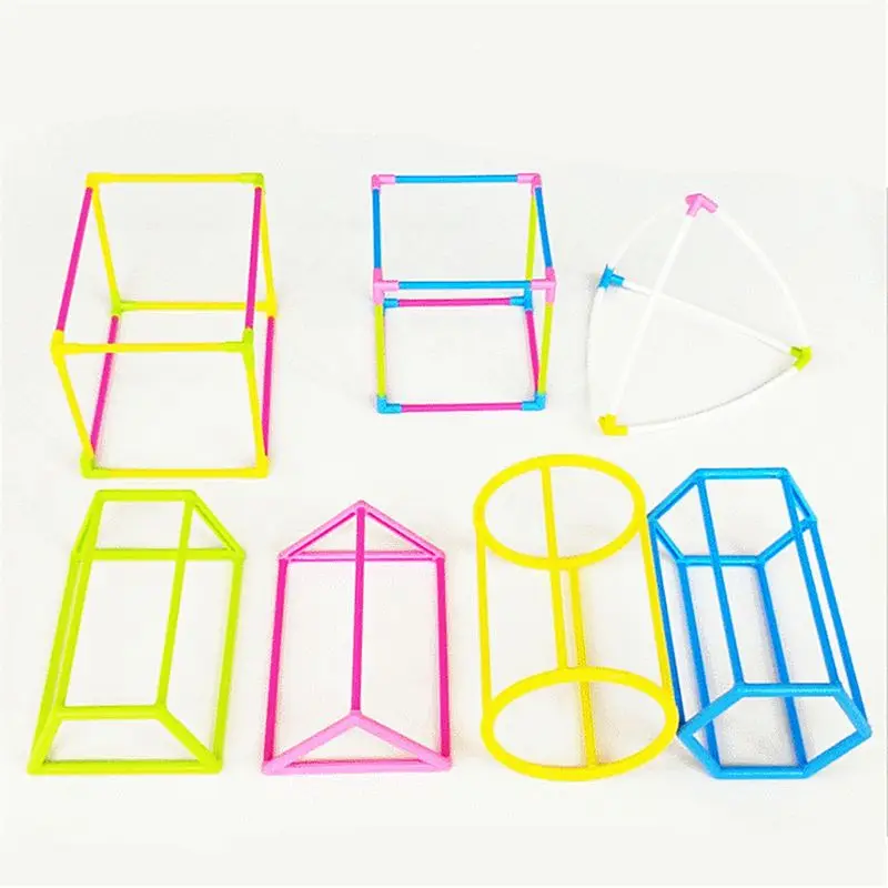 

3D Geometric Shape Building Assemble Kit Kids Math Geometry Educational Toy Teaching Aids