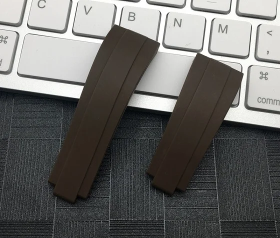 21mm brown strap 20 мм 21 мм натуральное Силиконовое резиновое кольцо для часов наивысшего качества ремешок для ролевых ремней Submariner Daytona GMT OYSTERFLEX Часы инструменты - Цвет ремешка: 21mm brown strap