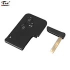 Смарт-карта Dandkey, 3 кнопки, для Renault Clio, Logan, Megane 2, 3, Koleos, сценический чехол, черный корпус для автомобильного брелока с маленьким ключом