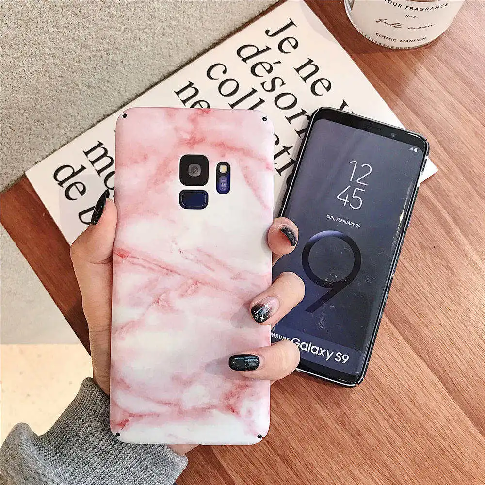 Жесткий ПК Мрамор чехол для телефона для samsung Galaxy S10 S9 S8 плюс S10E S7 Edge Note 9 8 10 Plus чехол накладка ультра тонкий Пластик оболочки