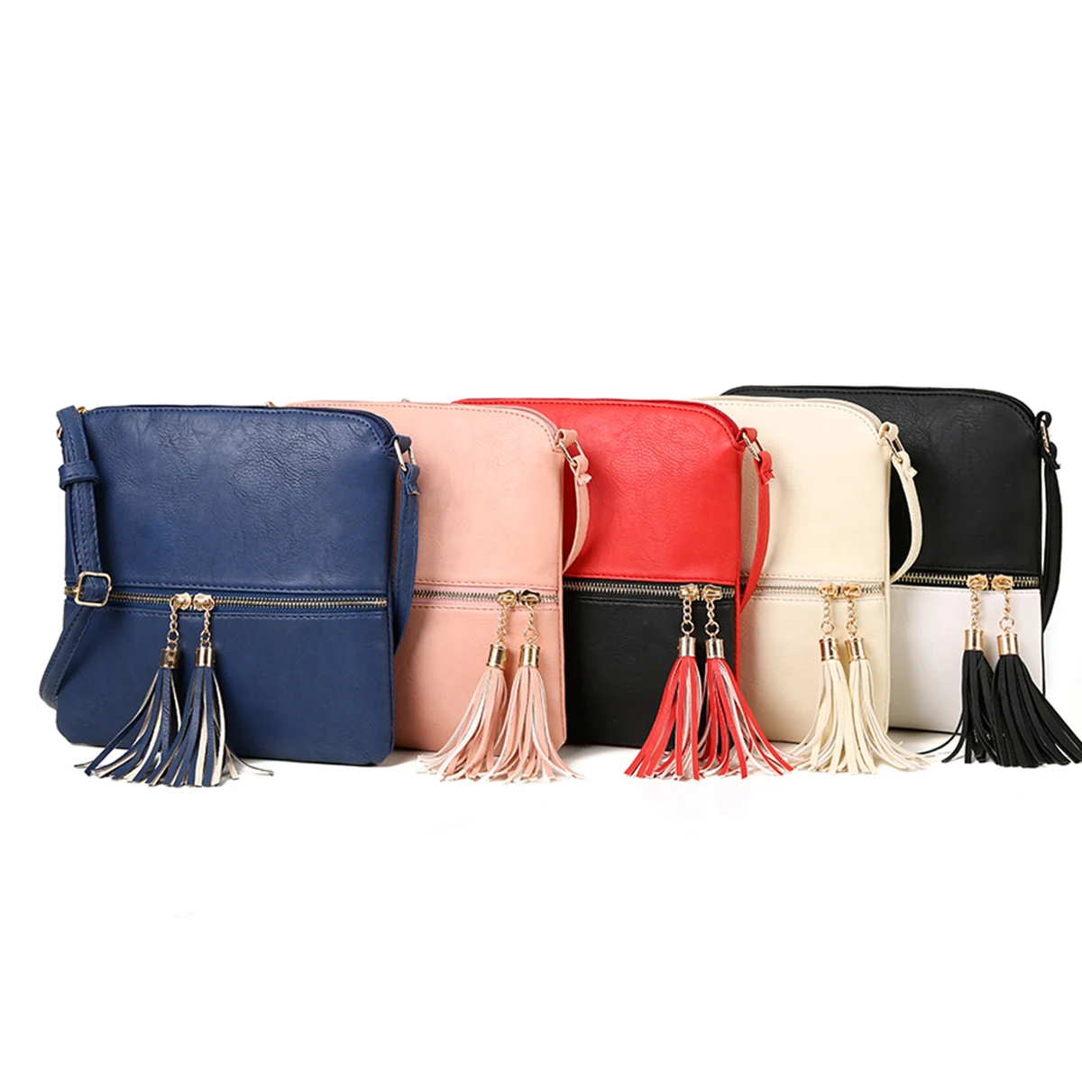

New Tassel Fashion Pu Leather Solid Women Handbags Hotsale Ladies Shopping Bag Casual Shoulder Messenger Crossbody Bags 2019