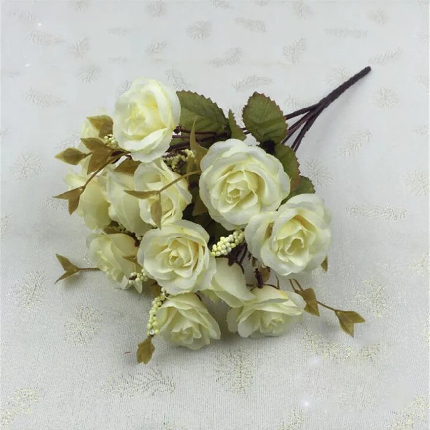 Лучшие продажи красивая Роза Пион Искусственные Шелковые цветы маленькие белые