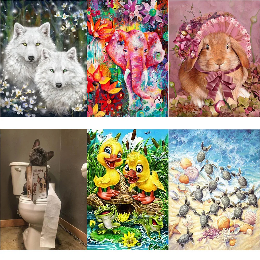 

5D Full Square Round Diamond Painting Dog Cross Stitch Diamond Embroidery Animal Rhinestones Pictures Crafts Kit